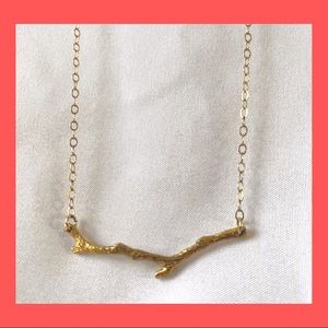 Gold plated over silver adjustable twig necklace